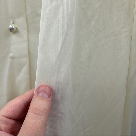 Vintage 70's Lorraine Off White‎ Lace Prairie Cottagecore Button Nightgown Sz L - Picture 8 of 11